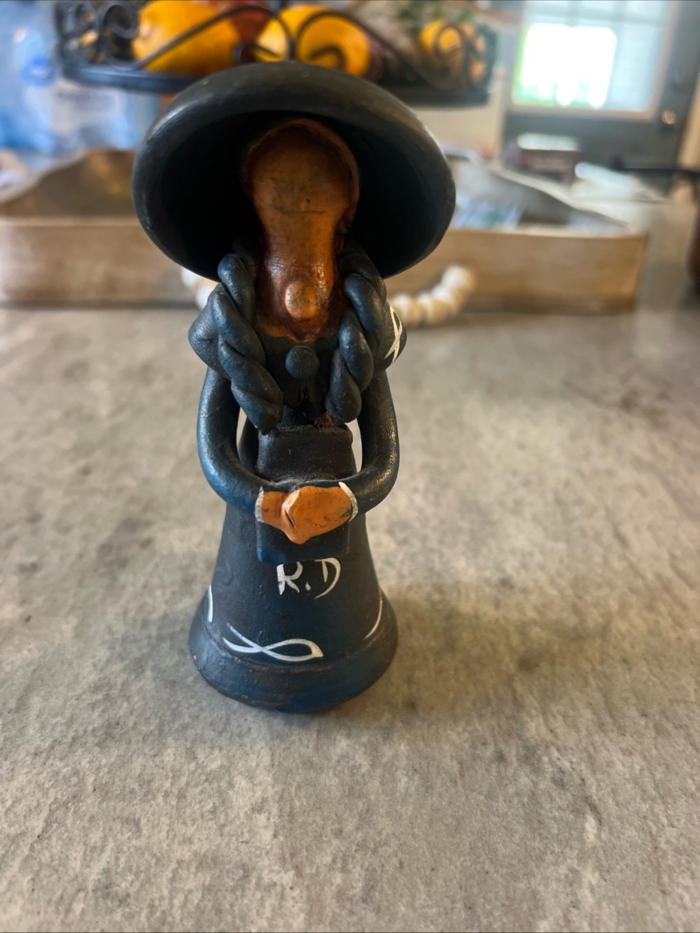 Black and Brown Hand-Painted Figurine Accent
